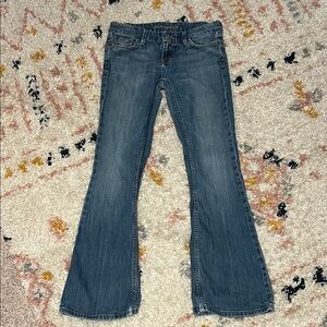 American Eagle Outfitters Blue Low-Rise Flare Jeans | 4